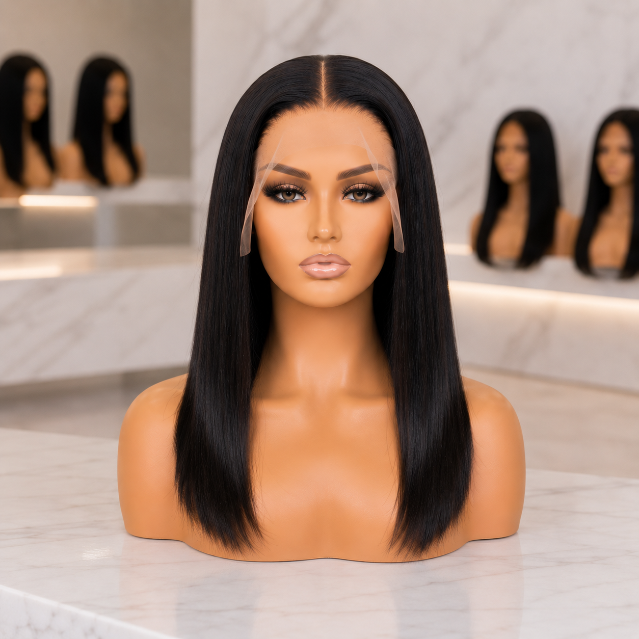 Double-Drawn 13x4 Straight Frontal Wig (Human Hair) - 16 Inch
