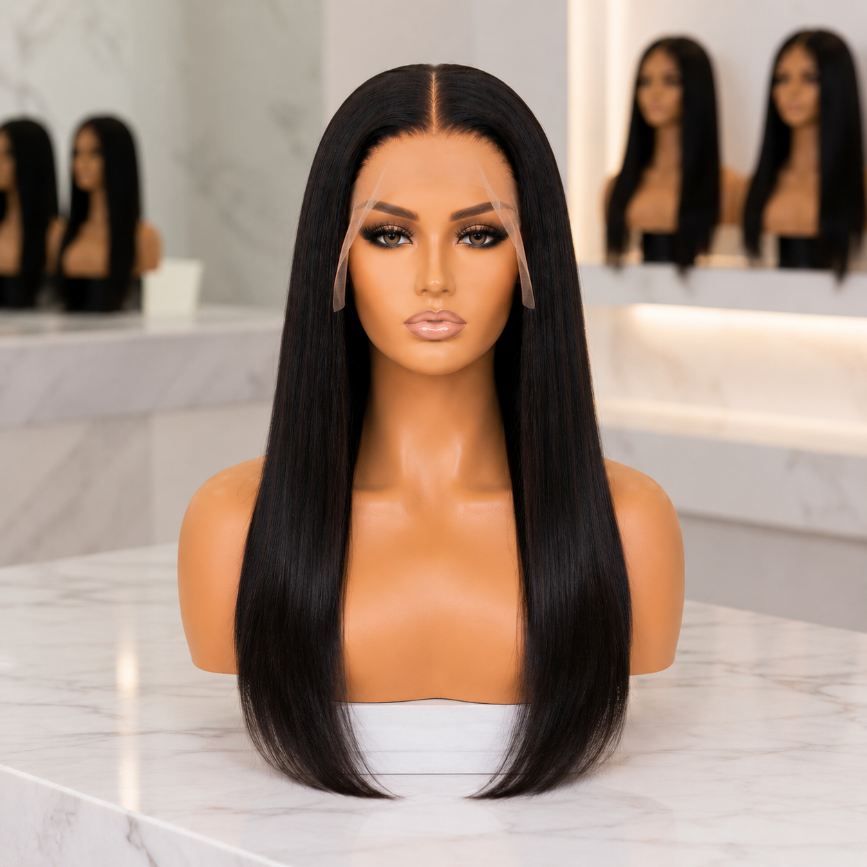 Double-Drawn 13x4 Straight Frontal Wig (Human Hair) - 18 Inch